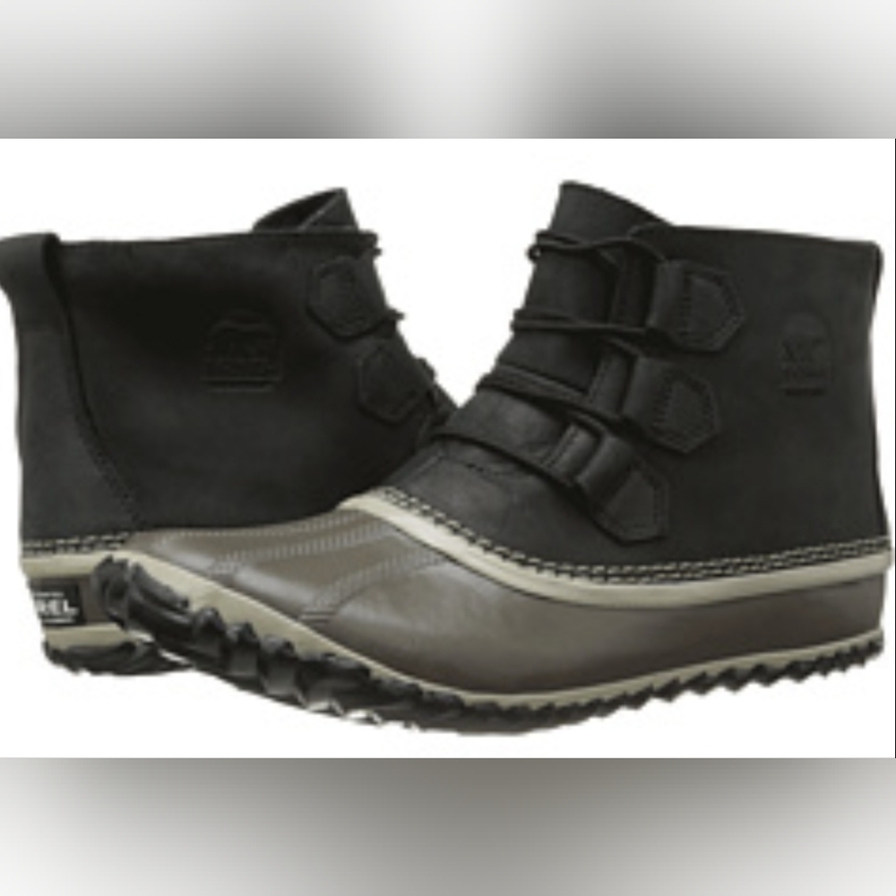 Sorel Women's Out N About Ankle-High Leather Rain Boots Size 9.5